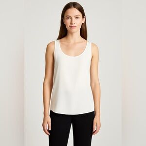 Vince Ivory Silk Blend Scoop Neck Tank Top Women’s Size S